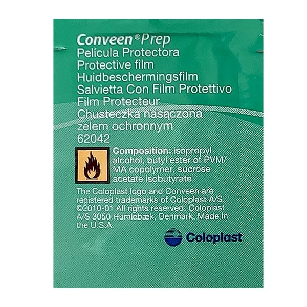 62042 Защитная пленка Coloplast Conveen Prep (Преп - вторая кожа), салфетки 